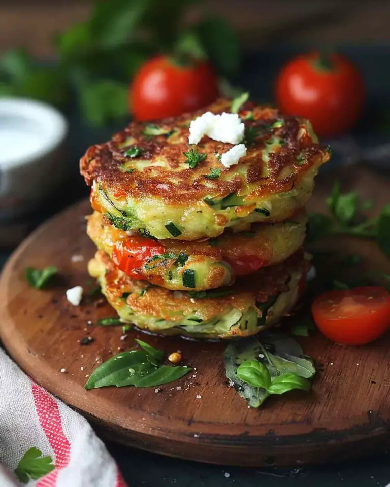 Quick Tomato Zucchini Fritters with Feta