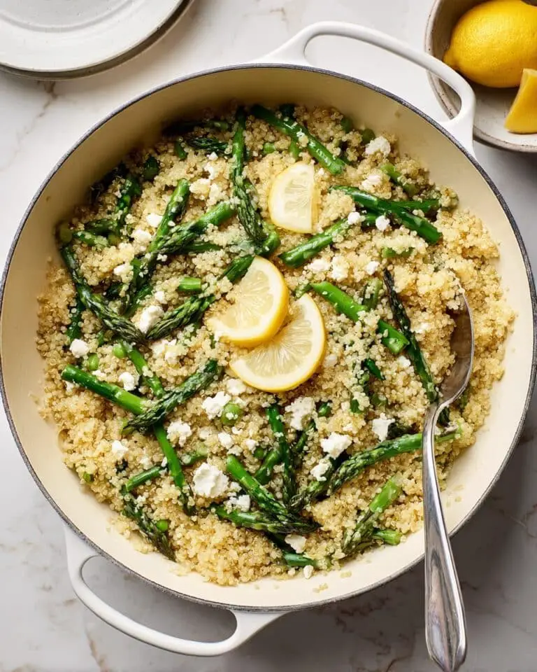 Lemony Asparagus and Quinoa with Feta Cheese Recipe