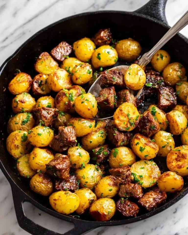 Garlic Butter Steak Bites with Crispy Potatoes Recipe