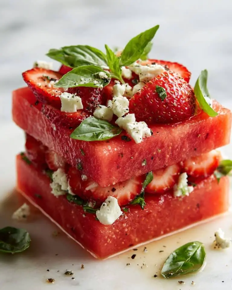 Watermelon Strawberry Caprese Salad Recipe