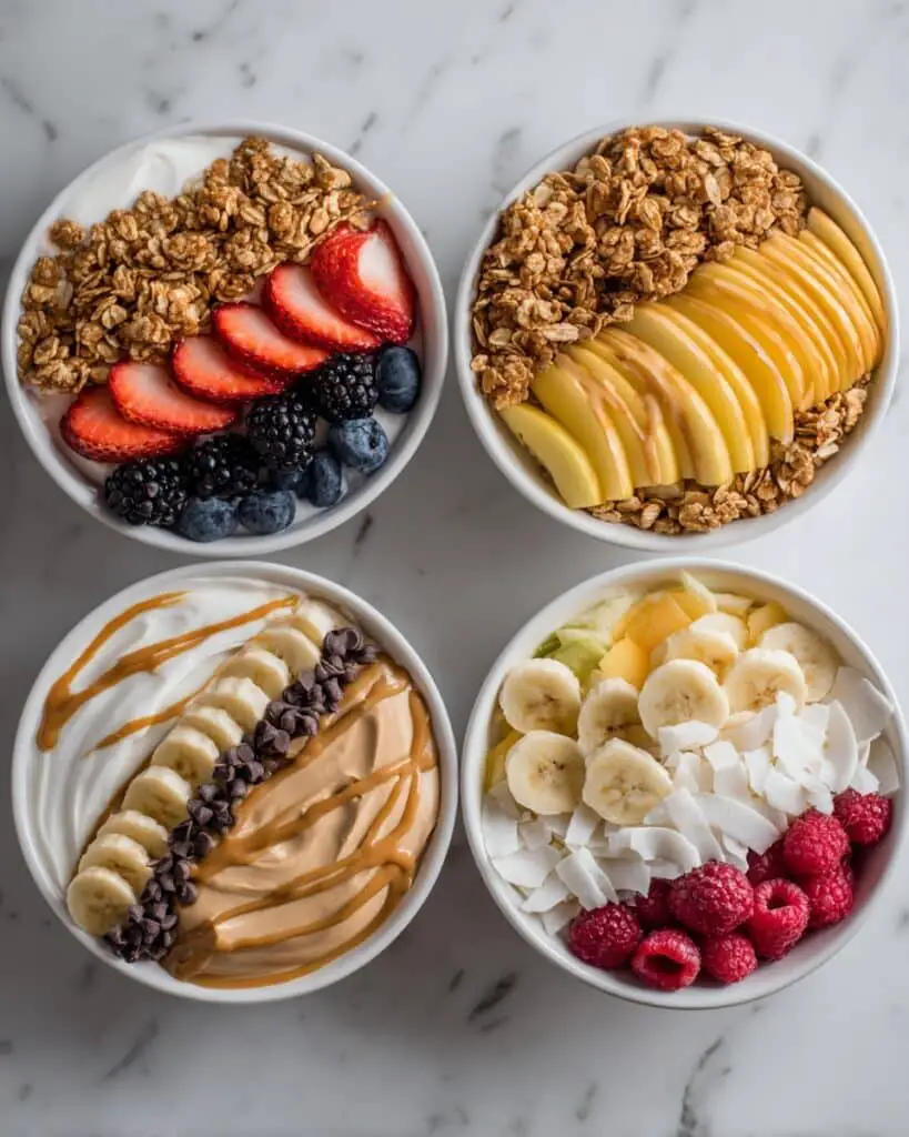 Granola & Yogurt Bowls with Fresh Fruit and Nut Butters Recipe