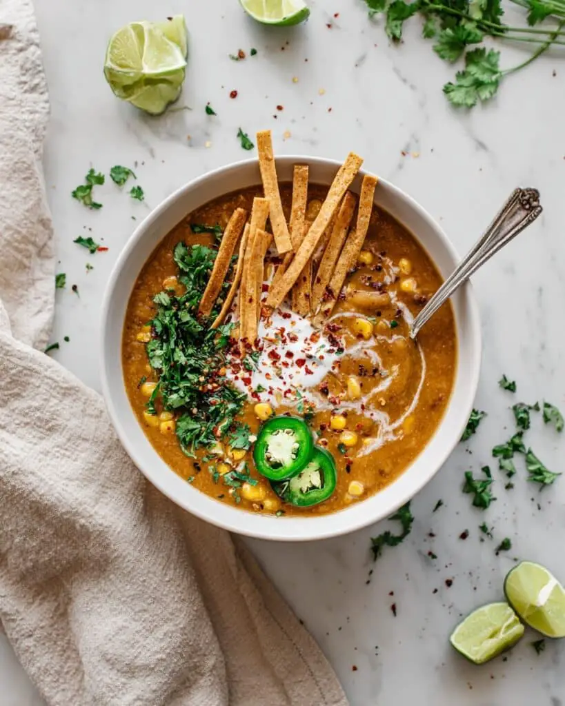 Vegan Lentil Tortilla Soup Recipe